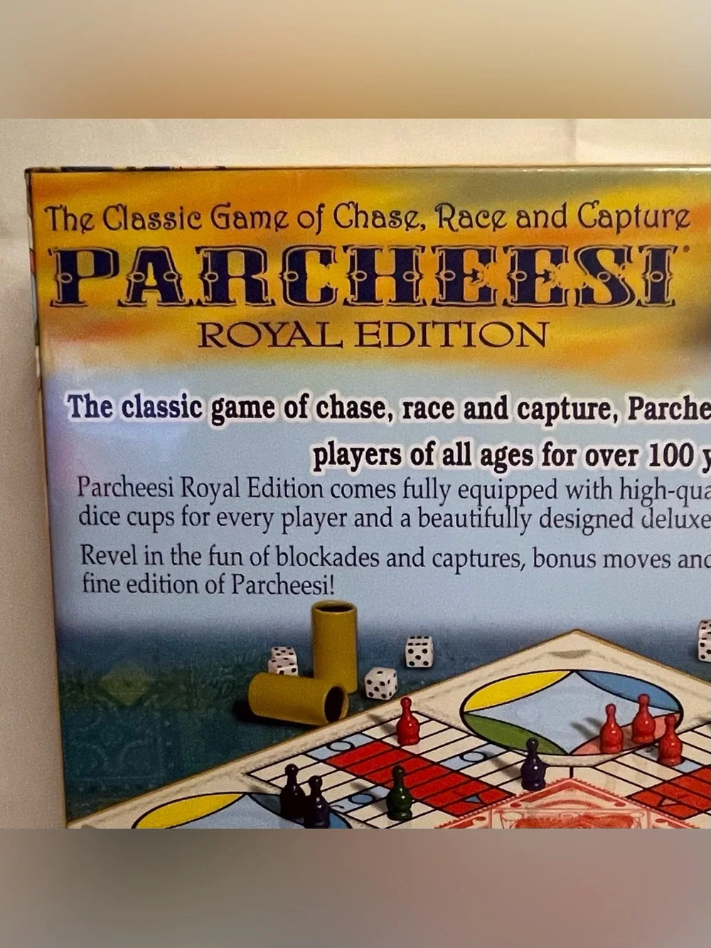 Parcheesi Royal Edition Board Game Vintage Classic Chase Race Capture 8+ Sealed